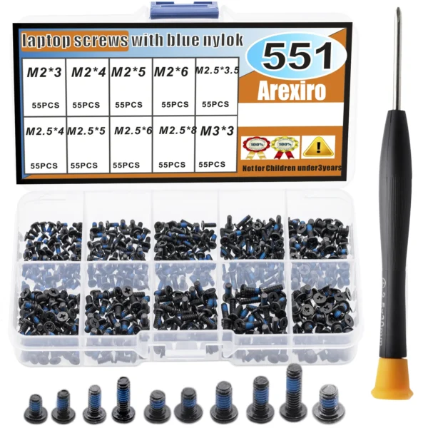 Kit de 500 vis M2 M2.5 M3 pour réparation d'ordinateur portable et électronique