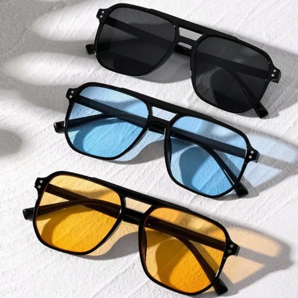Lunettes de soleil vintage carrées grand format UV400 mixtes