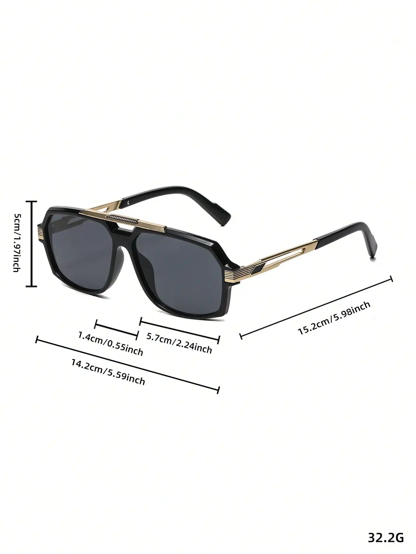 Lunettes de soleil pilote classiques pour hommes - Monture transparente grise image 6