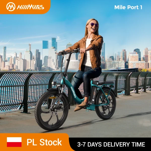HillMiles MilePort Vélo Électrique Pliable 20" Fat Tire 250W 36V 13Ah