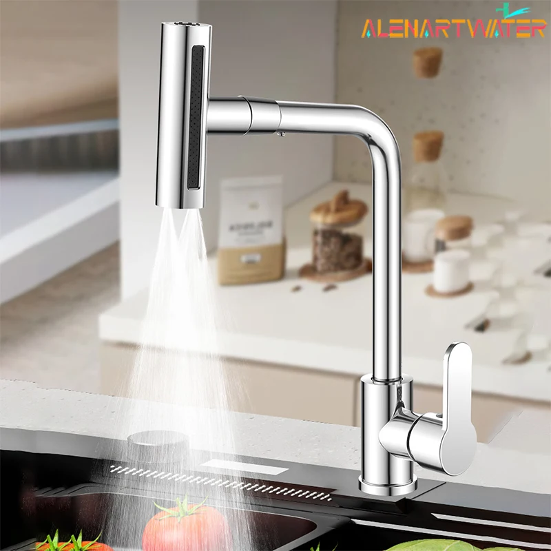 Robinet de cuisine cascade multifonction 4 modes avec rotation 360°