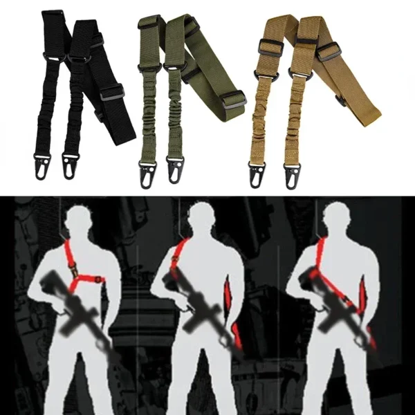 Sangle Tactique à Deux Points en Nylon Robuste pour Chasse et Plein Air