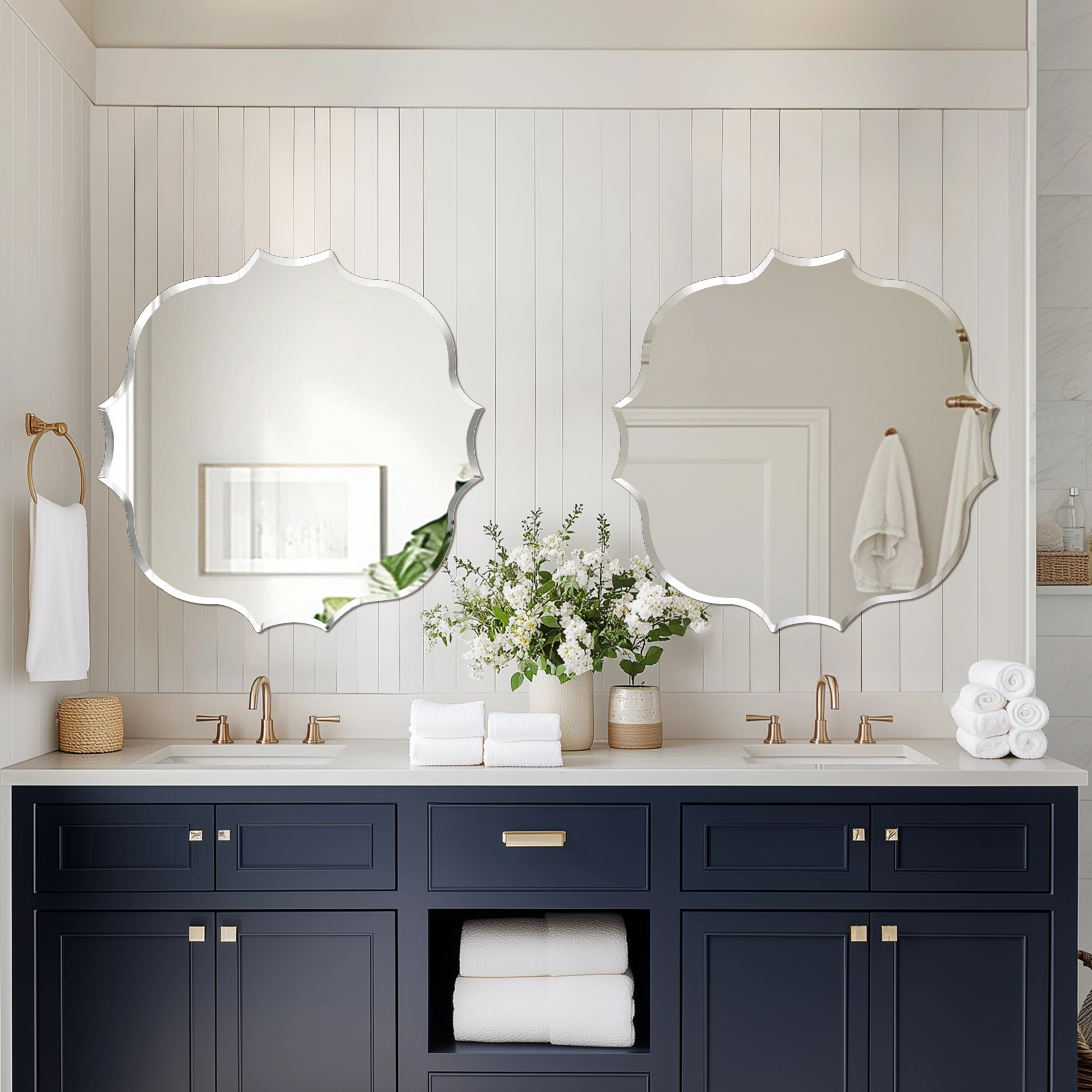 Miroir Mural Moderne et Irrégulier aux Bords Biseautés image 3