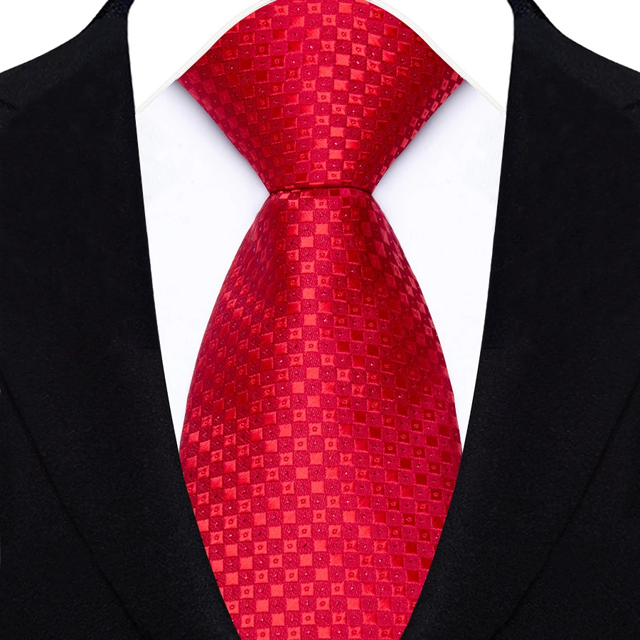 Cravate de mariage classique rouge - Rayures Jacquard et motif cachemire 8 cm image 3