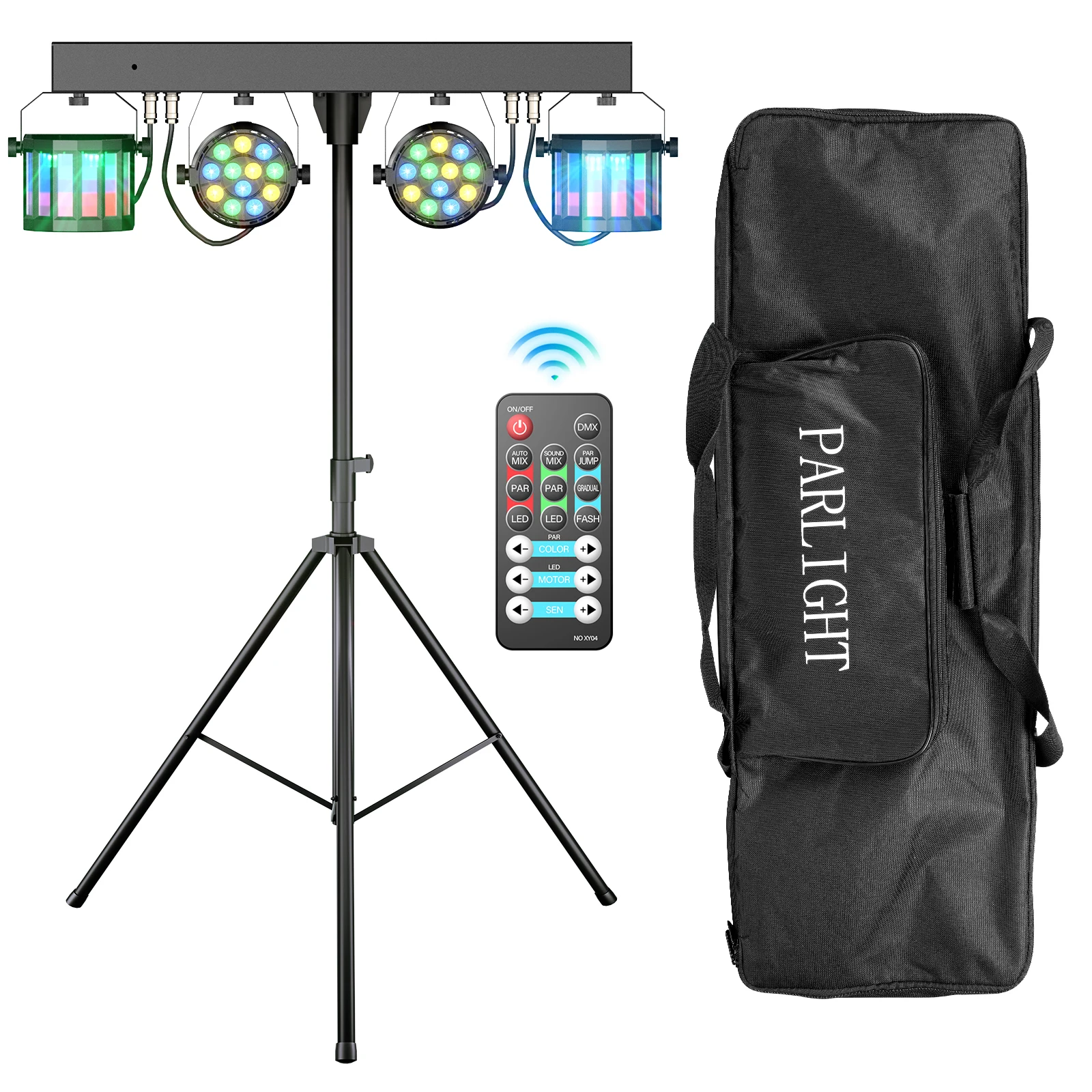 Datewink Projecteur Scénique LED RGBW 60W avec Support et Sac de Transport pour DJ et Fêtes