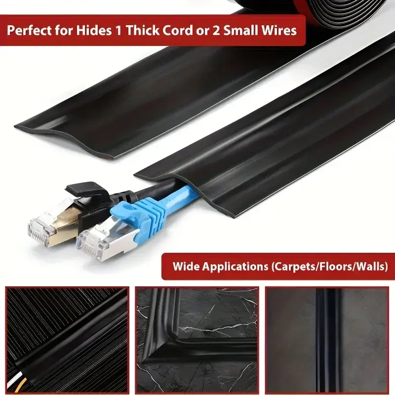 Cache-fils auto-adhésif en PVC souple pour sol et mur vue 2