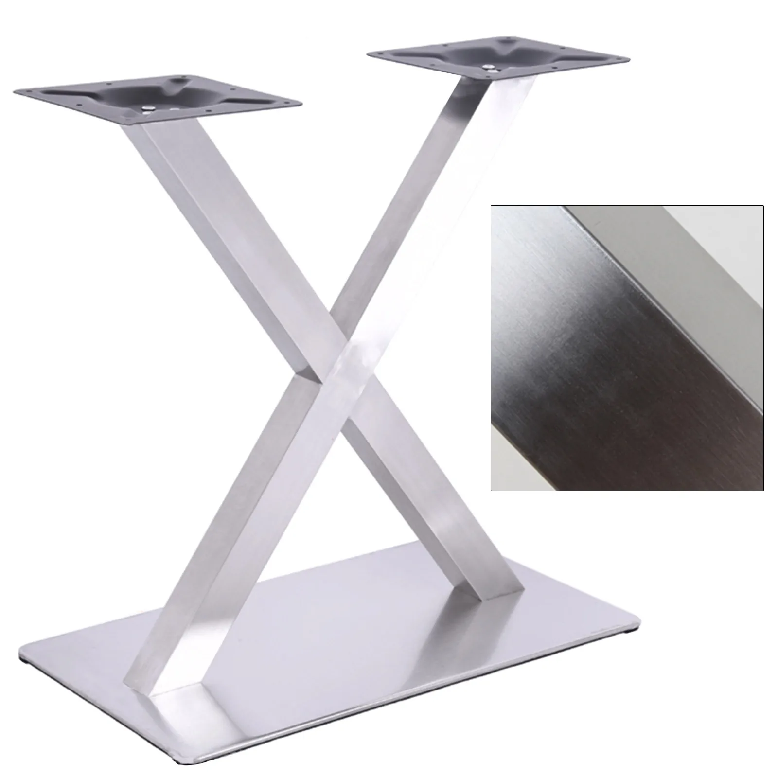 Pieds de table en acier inoxydable en forme de X pour café et gastronomie vue 2