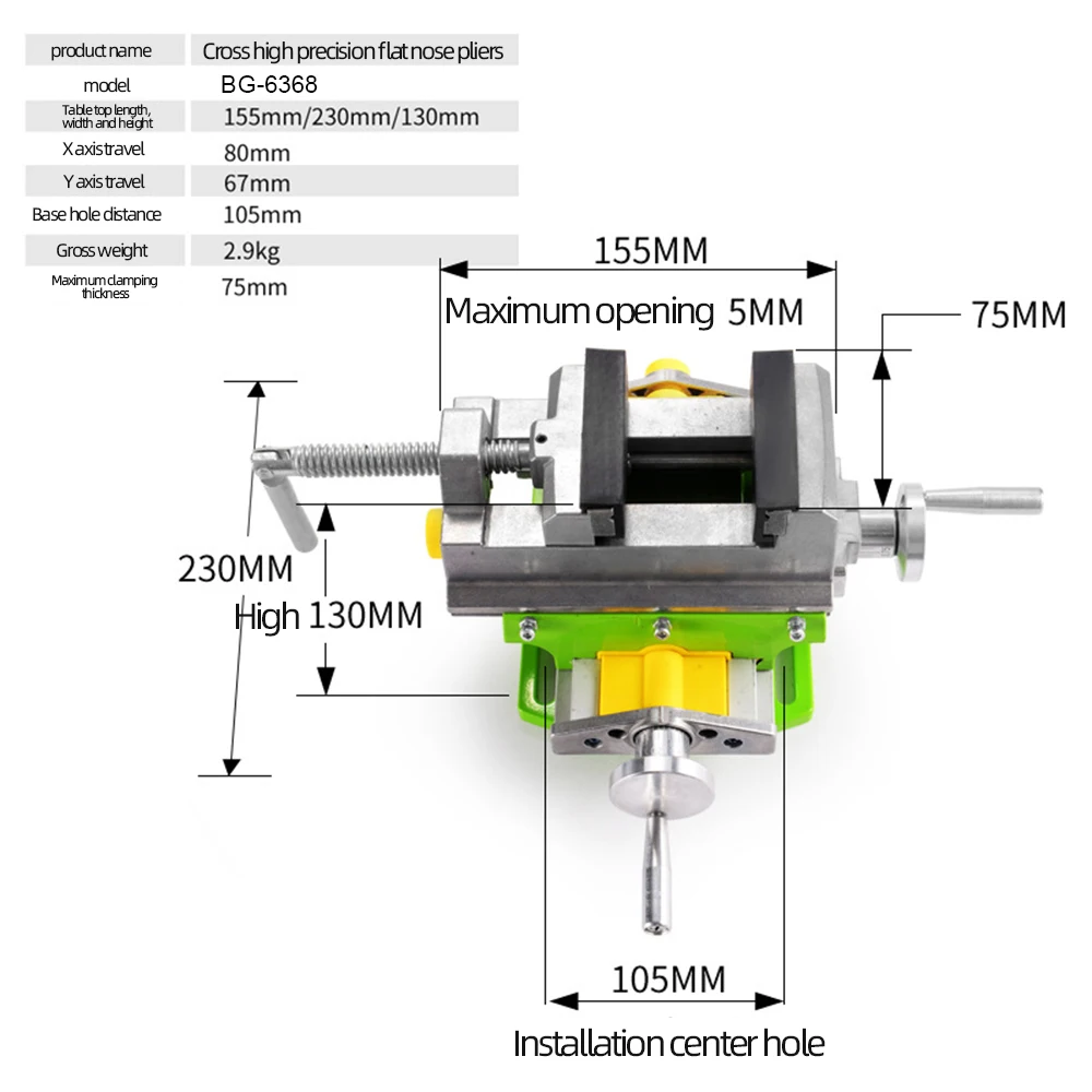 Étau de Machine 2 Axes 3 Pouces pour Fraisage et Établi image 3
