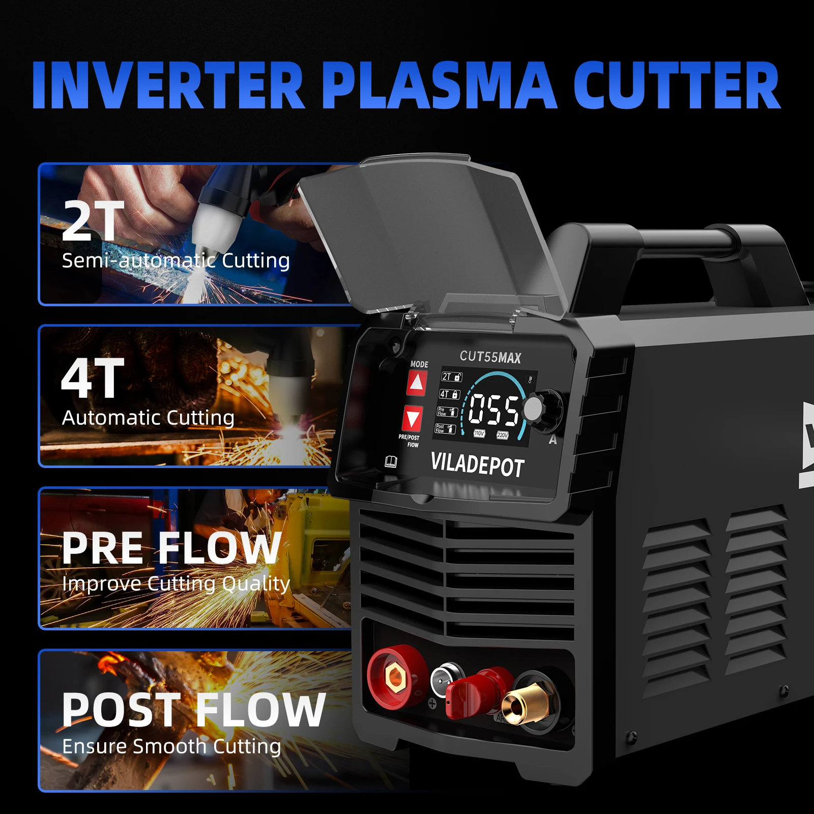Viladepot CUT55 MAX Coupeur Plasma Arc Pilote 55 Ampères Numérique image 3