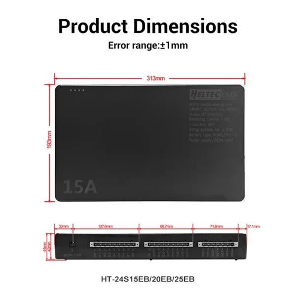 Équilibreur Actif Intelligent Heltecbms 2S-24S pour Batteries Lithium et Solaire vue 2