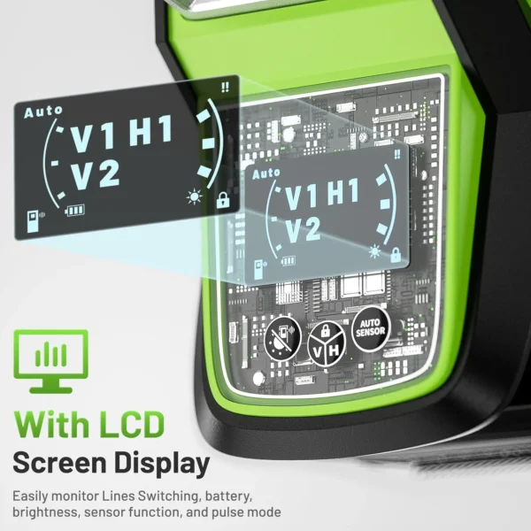 Niveau laser 3D 12 lignes Huepar HX03CG vert haute précision avec écran LCD vue 2