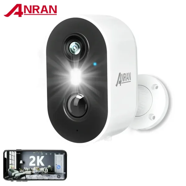 Caméra de Surveillance Intelligente sans Fil ANRAN 2K avec Batterie et Vision Nocturne