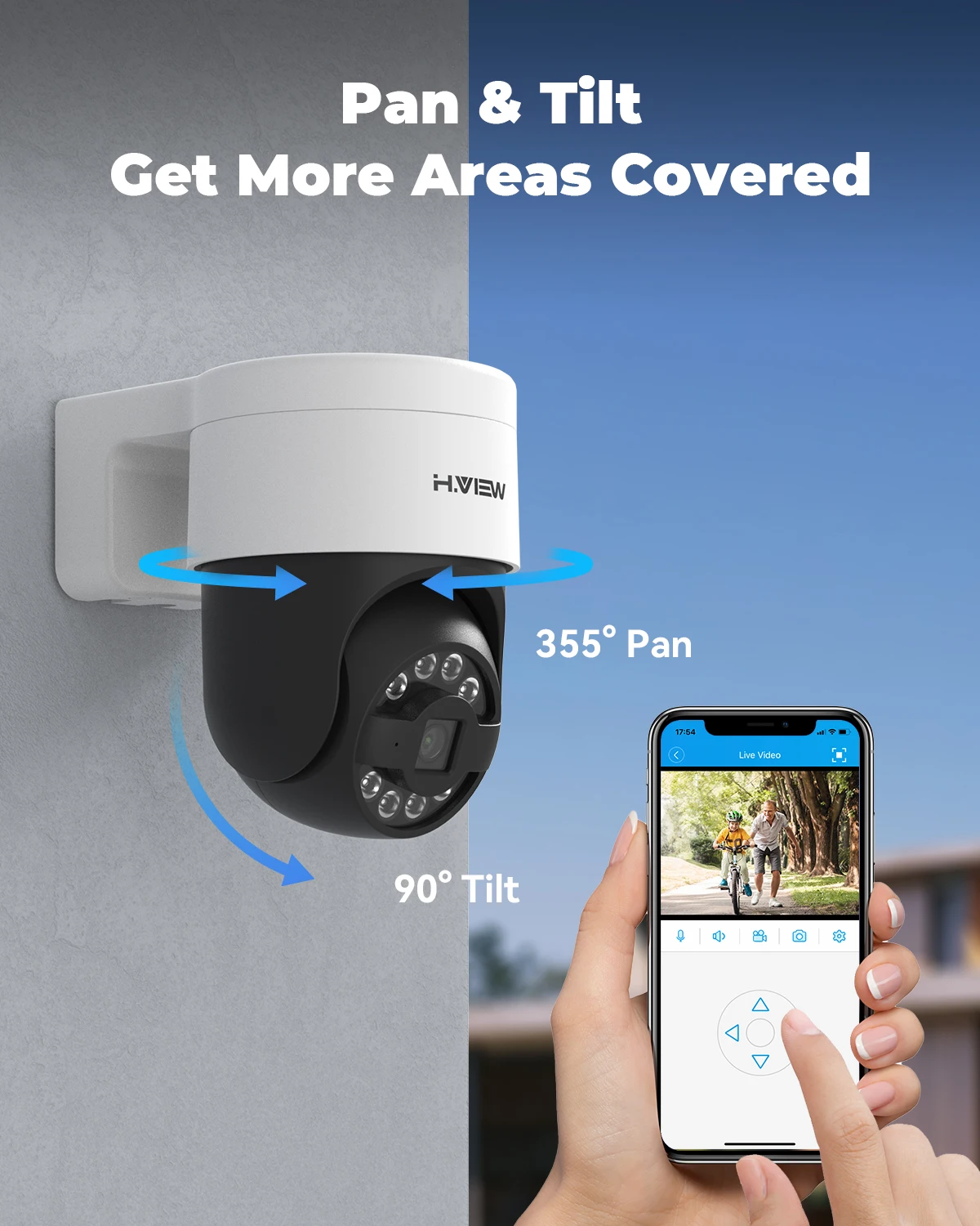 Caméra de Surveillance Extérieure PoE PTZ 4K Ultra HD avec Audio Bidirectionnel H.View image 3