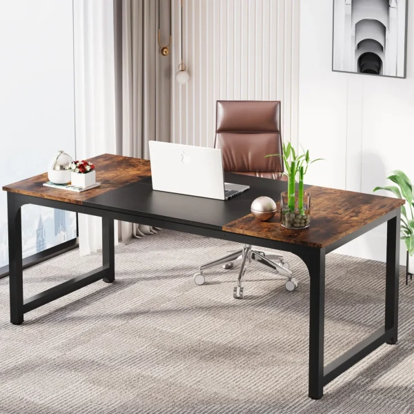 Bureau d'ordinateur moderne et spacieux Tribesigns pour bureau à domicile