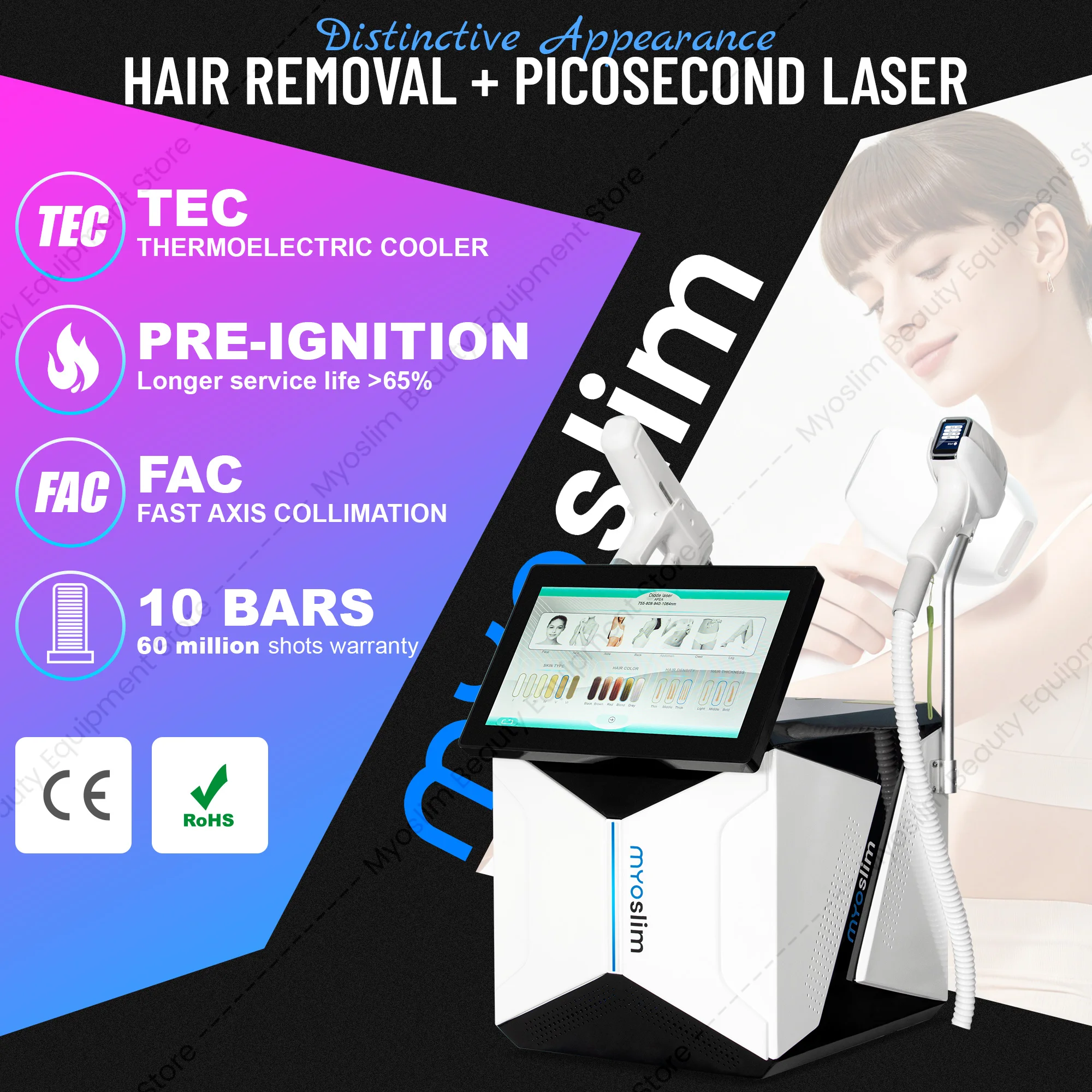 Appareil d'épilation laser professionnel Soprano 2-en-1 808nm Picoseconde et ND YAG image 6