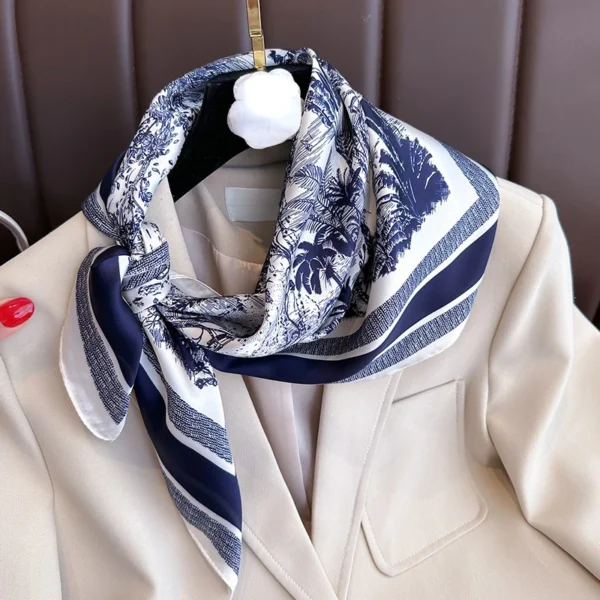 Foulard Carré Élégant en Satin Effet Soie - 70x70 cm vue 2