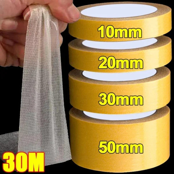Ruban Adhésif Transparent Double Face en Tissu Haute Viscosité