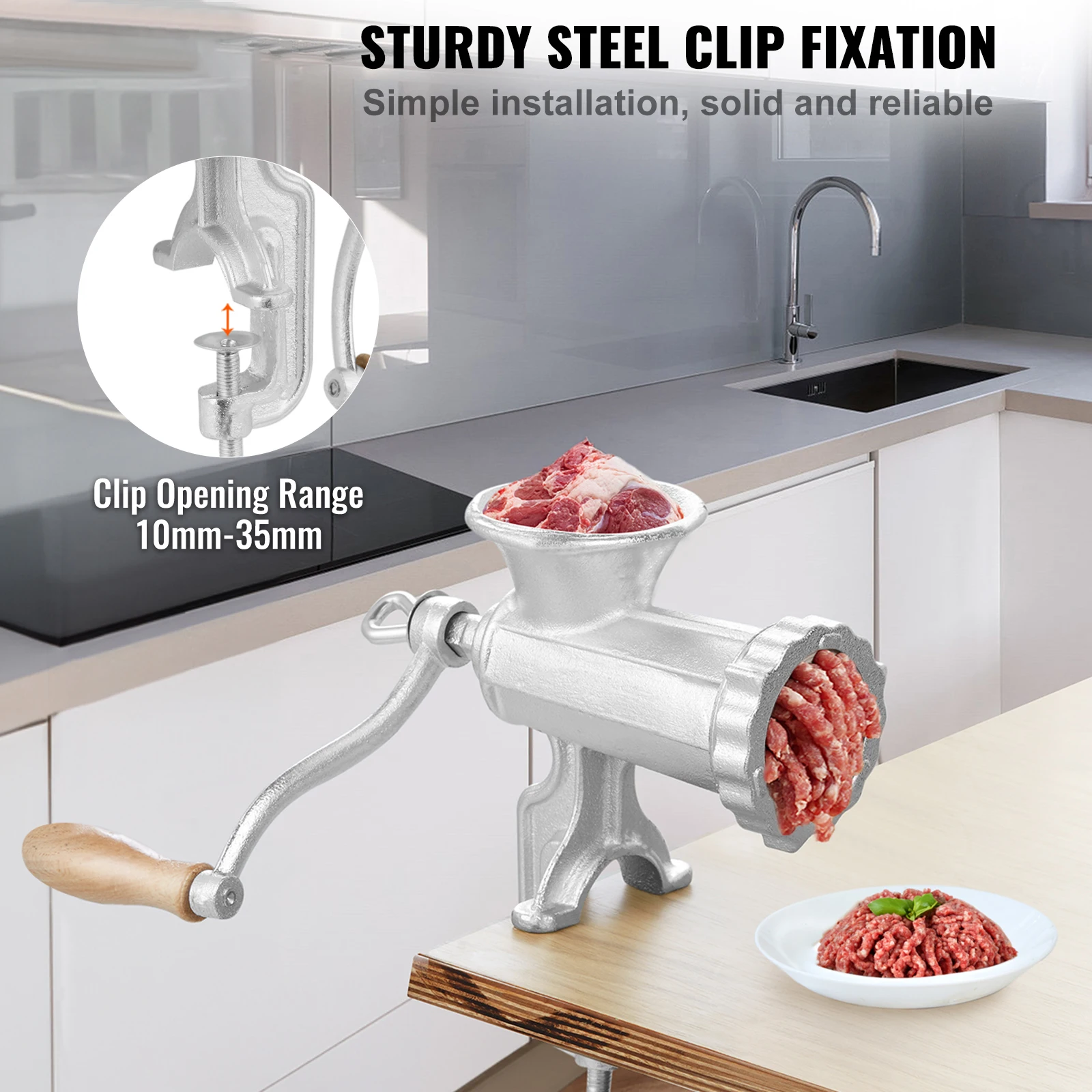 SucceBuy Hachoir à Viande Manuel Robuste en Fonte avec Pince de Table et Accessoires Saucisses vue 2
