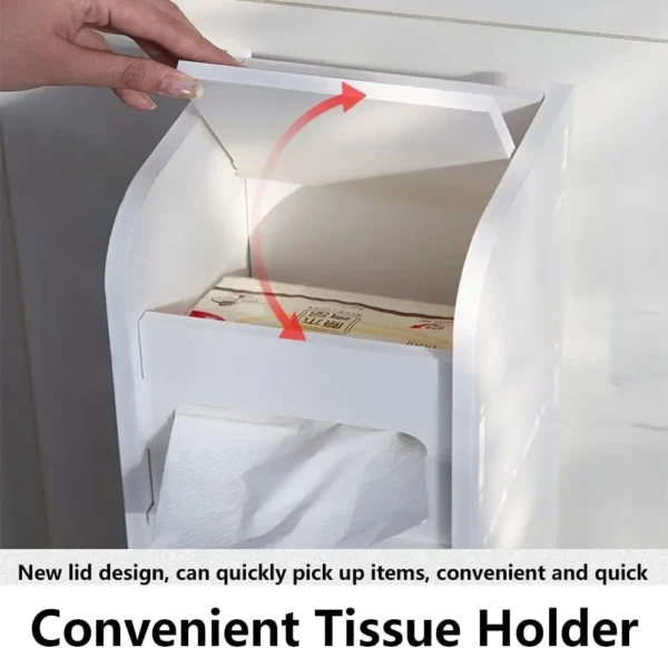 Armoire haute de salle de bain à 3 niveaux et étagère mince roulante vue 2