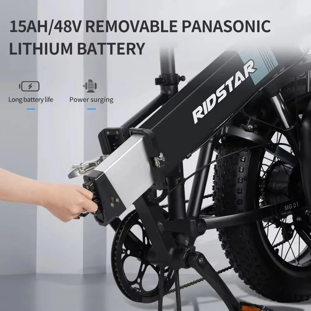 Vélo Électrique Pliable Tout-Terrain Ridstar H20 - Moteur 1000W et Batterie 48V 15Ah image 4