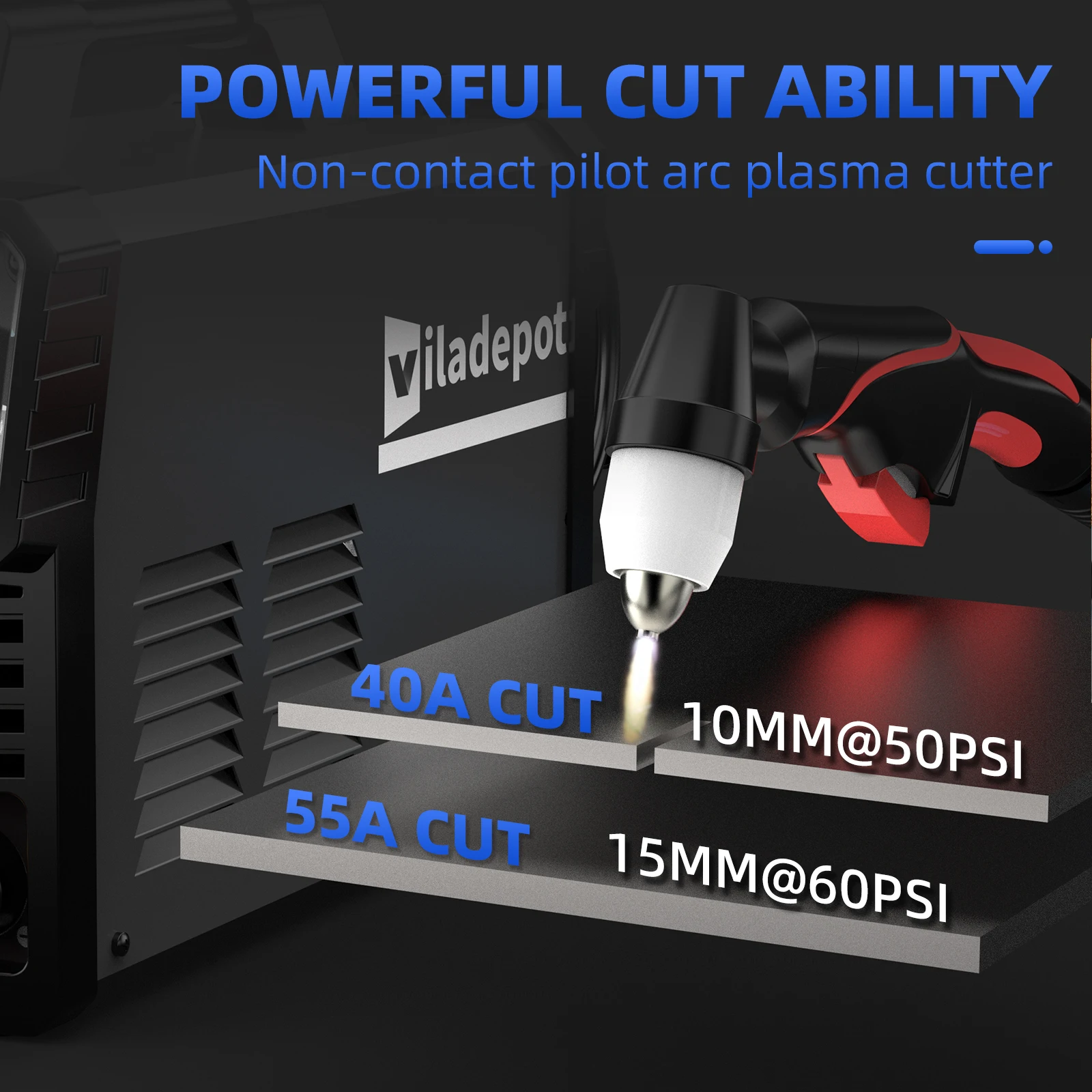 Viladepot CUT55 MAX Coupeur Plasma Arc Pilote 55 Ampères Numérique image 4