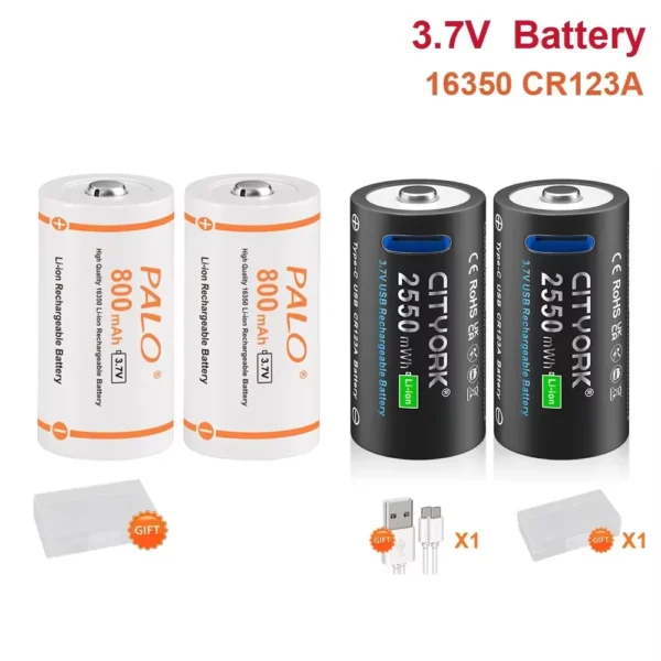 Batterie Rechargeable Lithium 3.7V CR123A / 16340 haute performance