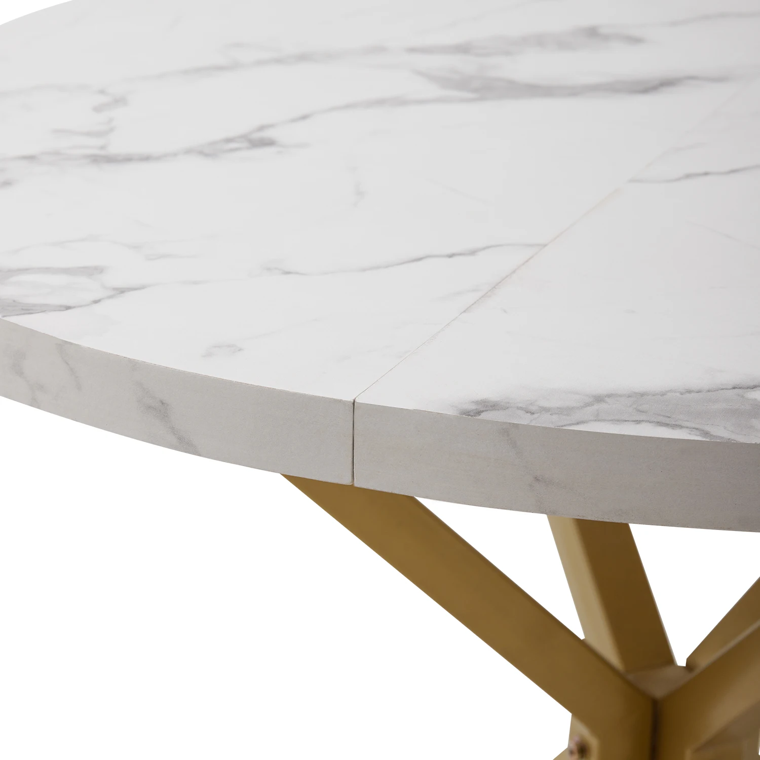EGOONM Table à Manger Ronde Moderne - Effet Marbre 100 cm image 3