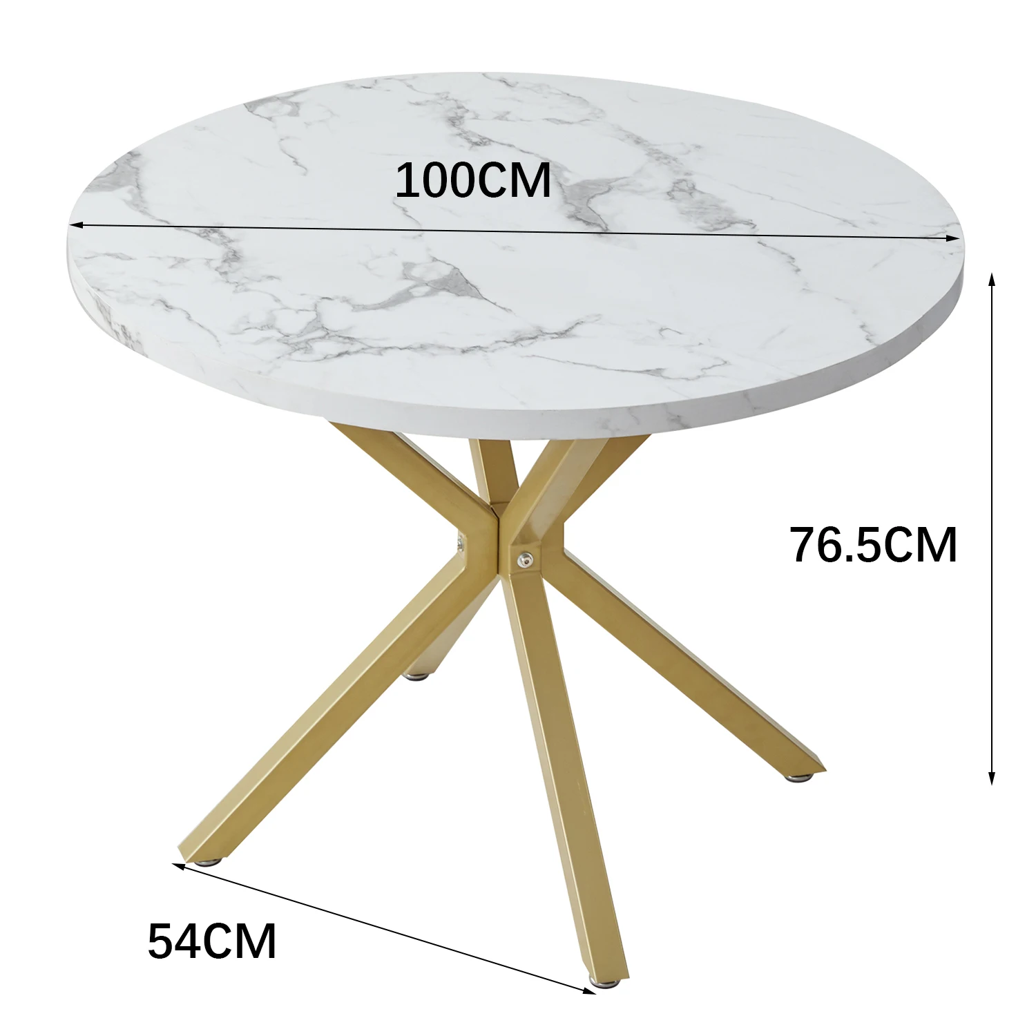 EGOONM Table à Manger Ronde Moderne - Effet Marbre 100 cm image 4