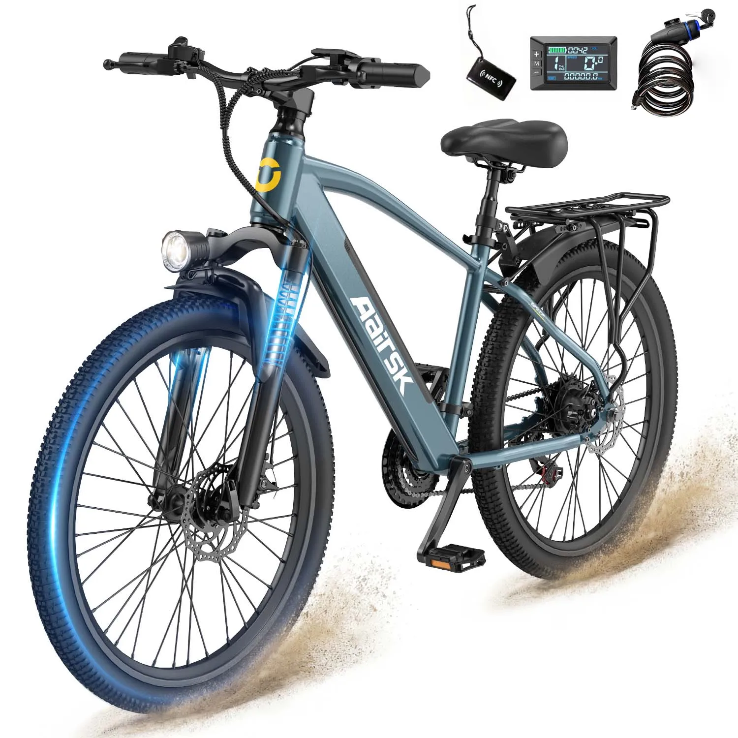Vélo Électrique de Ville Aairsk S800 250W 36V 13Ah - 26 Pouces