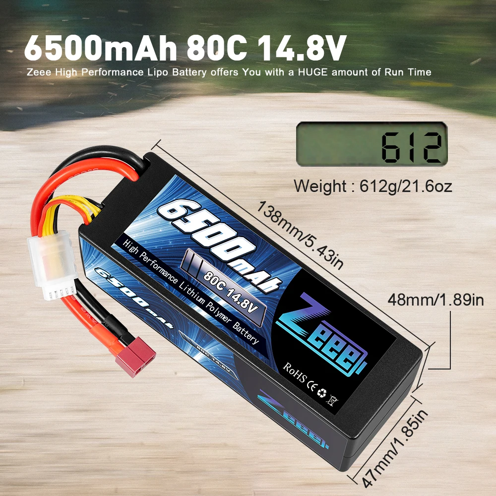 Batterie LiPo Zeee 4S 6500mAh 14.8V 80C Hardcase avec Prise Deans image 3