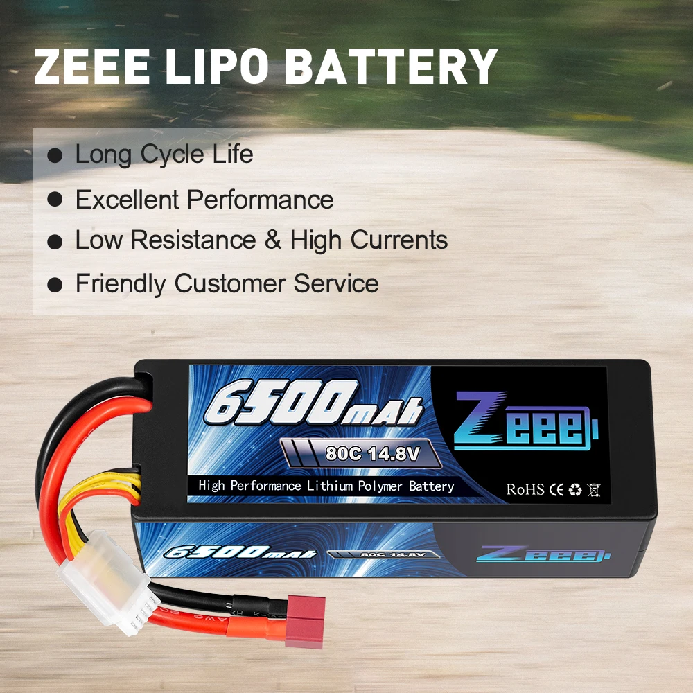 Batterie LiPo Zeee 4S 6500mAh 14.8V 80C Hardcase avec Prise Deans image 4