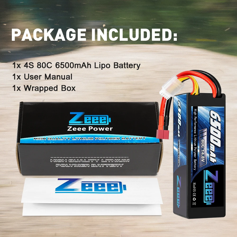 Batterie LiPo Zeee 4S 6500mAh 14.8V 80C Hardcase avec Prise Deans image 6