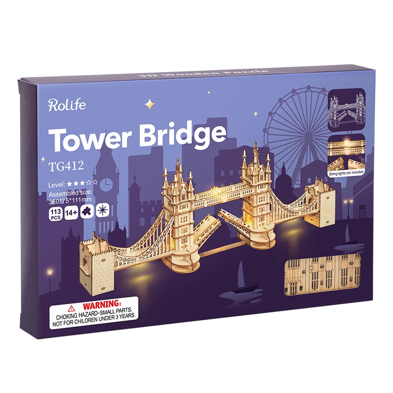 Jeu de Puzzle 3D en Bois - Monuments Célèbres avec Éclairage LED image 6