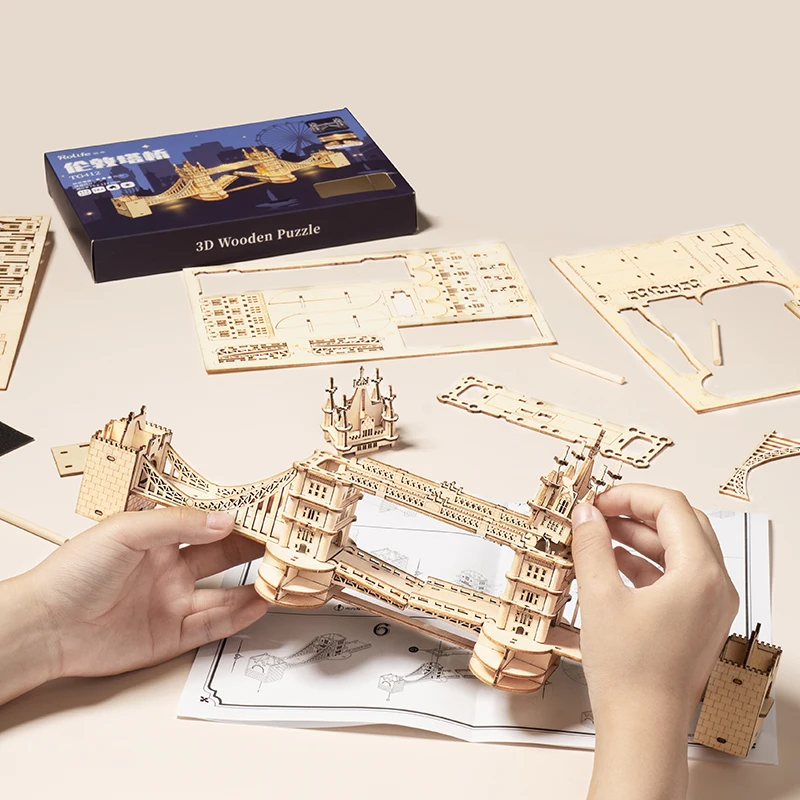 Jeu de Puzzle 3D en Bois - Monuments Célèbres avec Éclairage LED image 5