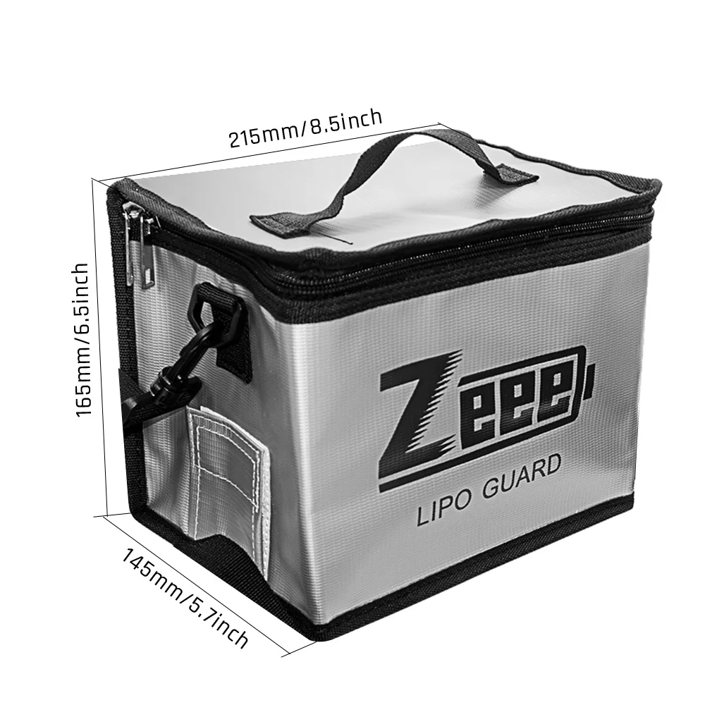 Sac de Sécurité Ignifuge pour Batteries Lipo Zeee 215x145x165mm image 3