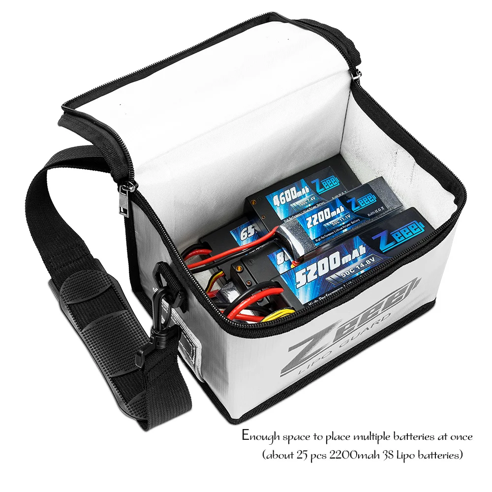 Sac de Sécurité Ignifuge pour Batteries Lipo Zeee 215x145x165mm image 4