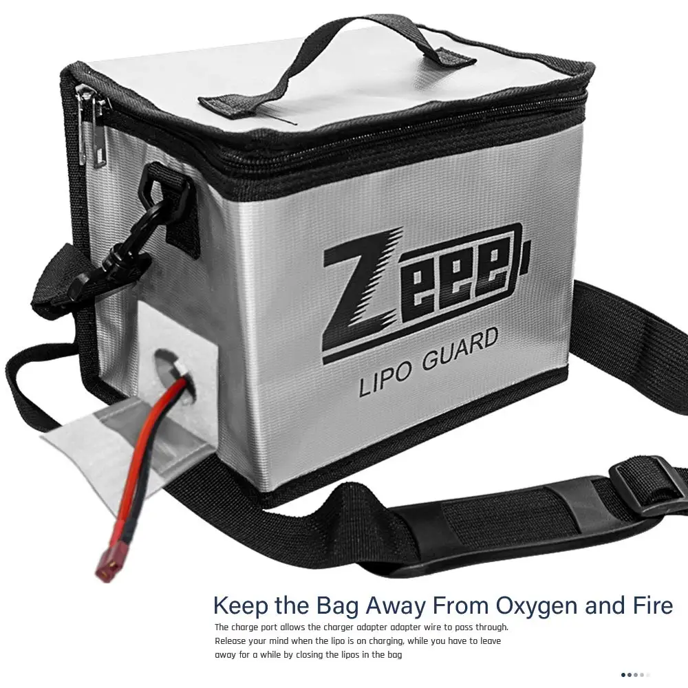 Sac de Sécurité Ignifuge pour Batteries Lipo Zeee 215x145x165mm vue 2