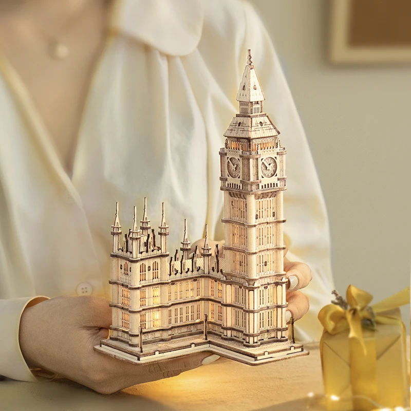 Jeu de Puzzle 3D en Bois - Monuments Célèbres avec Éclairage LED image 4