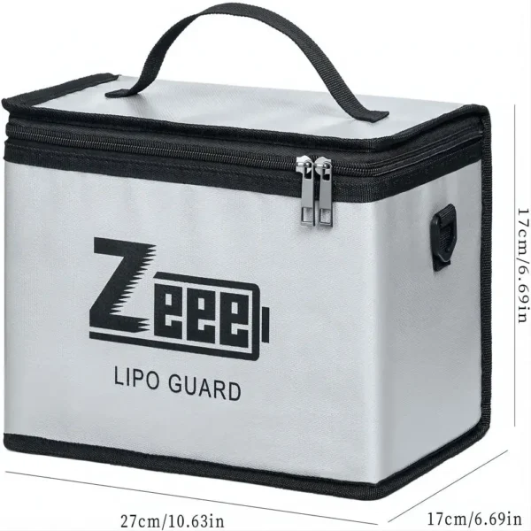 Sac de Sécurité Ignifuge Zeee pour 10 Cellules de Batterie Lipo - Grande Capacité et Protection Avancée vue 2