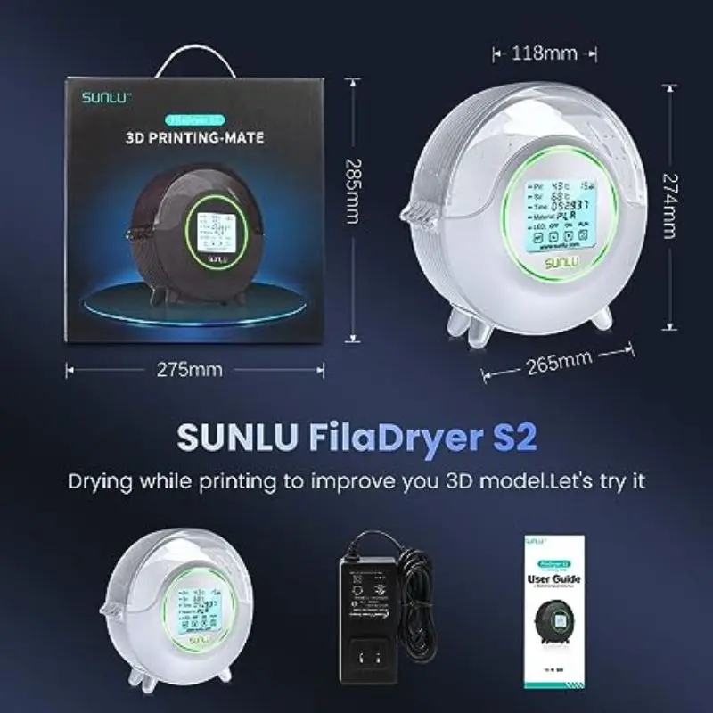 Sèche-filament 3D SUNLU S2 – Boîte de Rangement et Chauffage pour Impression 3D image 6