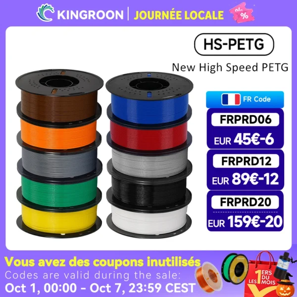 Filament Imprimante 3D HS-PETG Haute Vitesse 1.75 mm