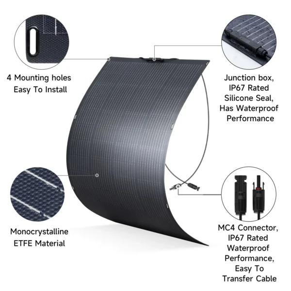 Panneau Solaire Flexible ALLPOWERS - Haute Performance pour Camping-Car et Balcon vue 2