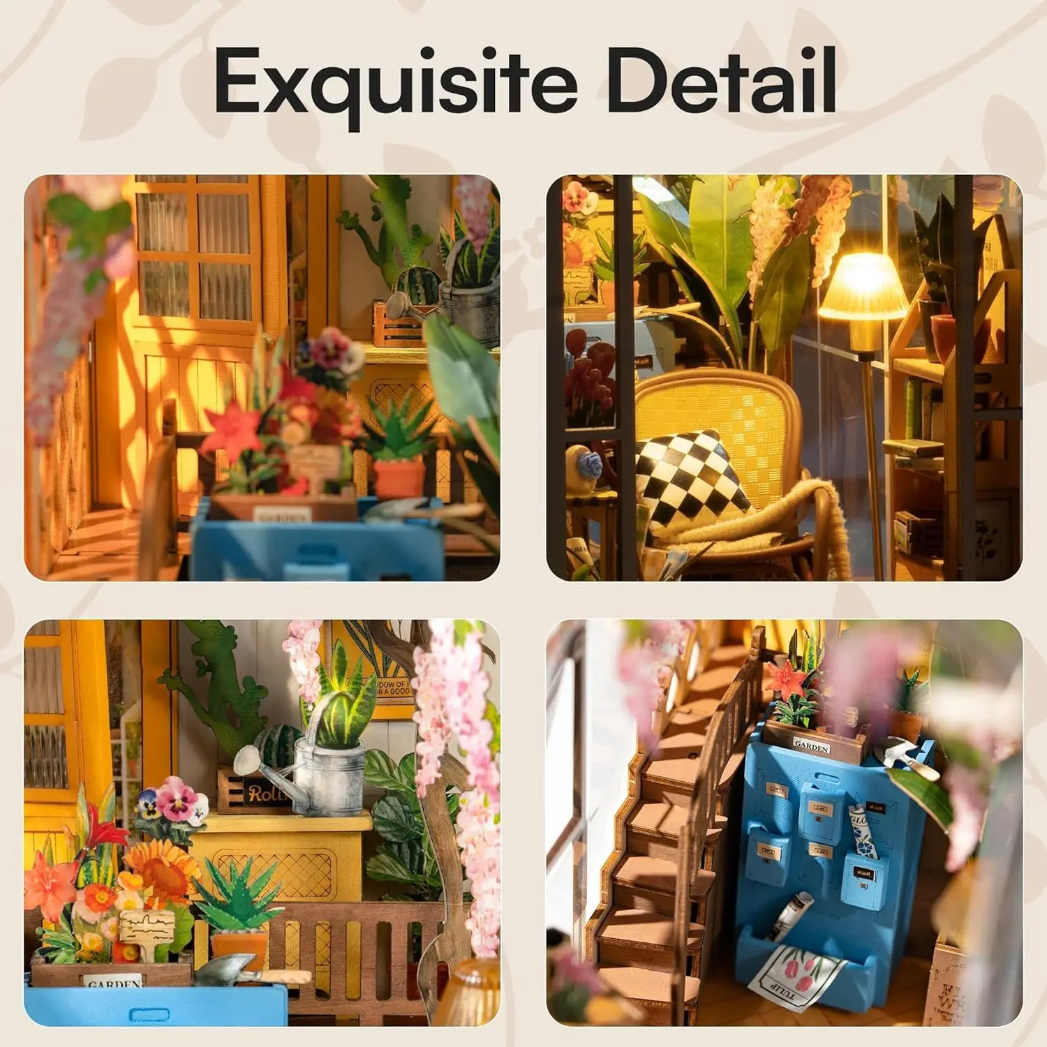 Kit de Modèle de Maison de Poupée Rolife Gardenhouse Book Nook DIY avec Éclairage LED image 3