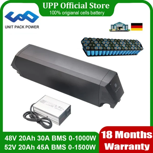 Batterie de Remplacement pour Vélo Électrique Dorado Plus 48V / 52V 20Ah avec BMS