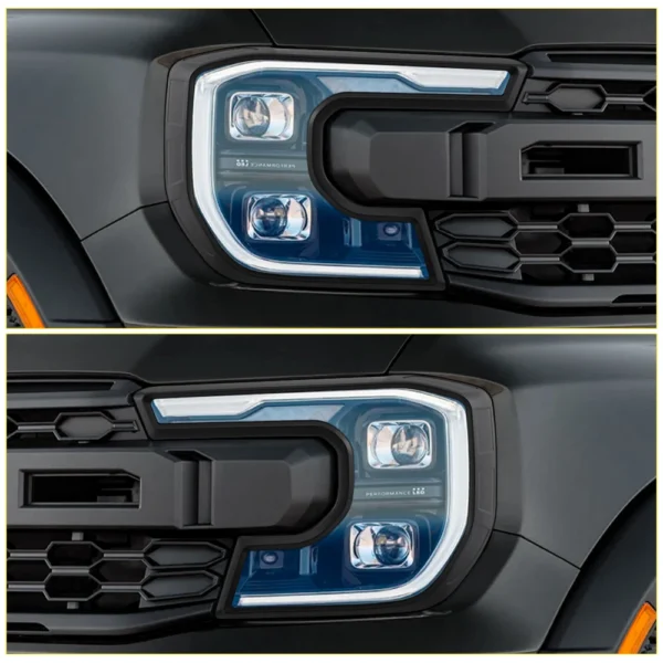Garnitures de Feux Arrière Noir Mat pour Ford Ranger Raptor 2023-2024 vue 2
