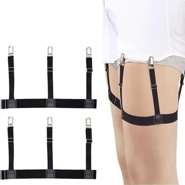 Bretelles de Maintien Élastiques pour Chemise - Jarretières de Cuisse Réglables vue 2