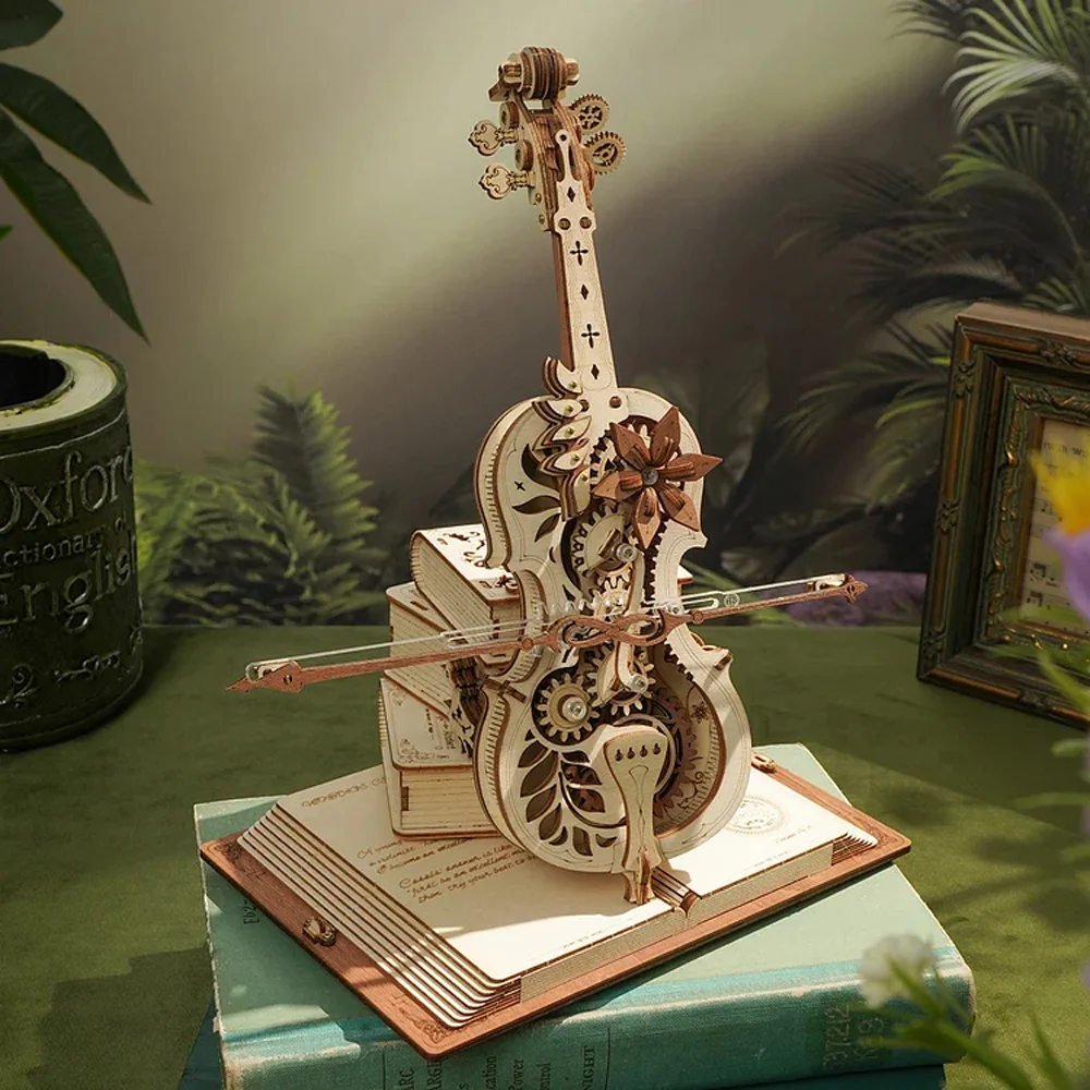 Robotime Puzzle 3D en Bois ROKR Violoncelle Magique AMK63 - Boîte à Musique Mécanique image 4