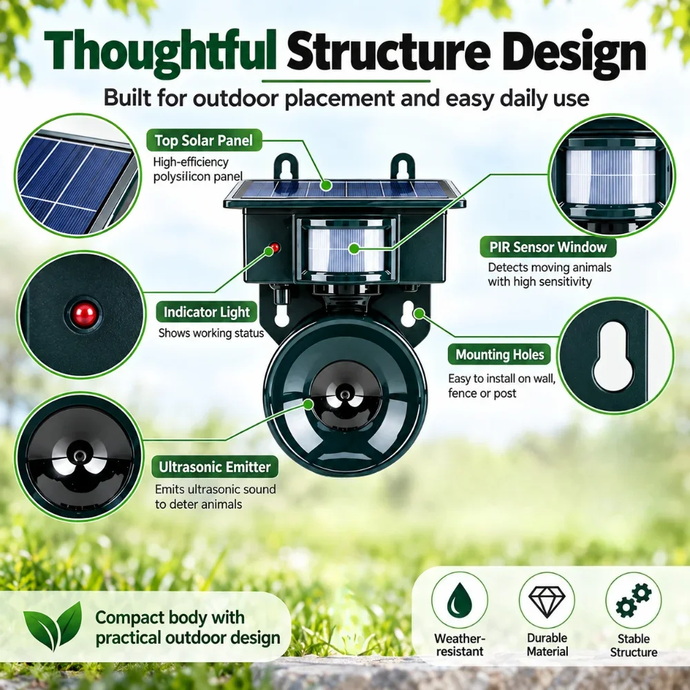 Répulsif Solaire à Ultrasons pour Jardin - Protection Écologique Contre les Nuisibles image 5