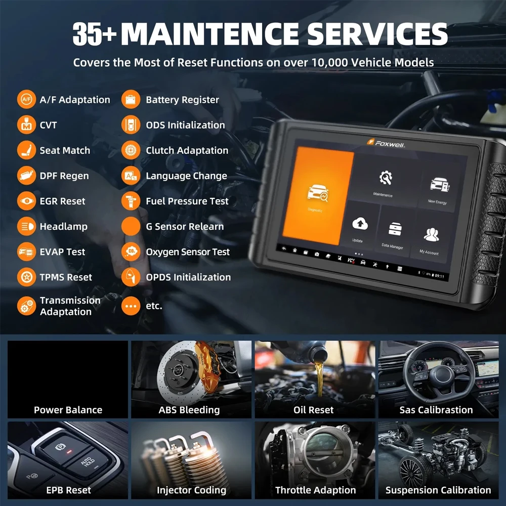 Scanner de diagnostic automobile FOXWELL OBD2 - Tablette 10,1 Pouces avec Codage ECU et Contrôle Bidirectionnel image 4