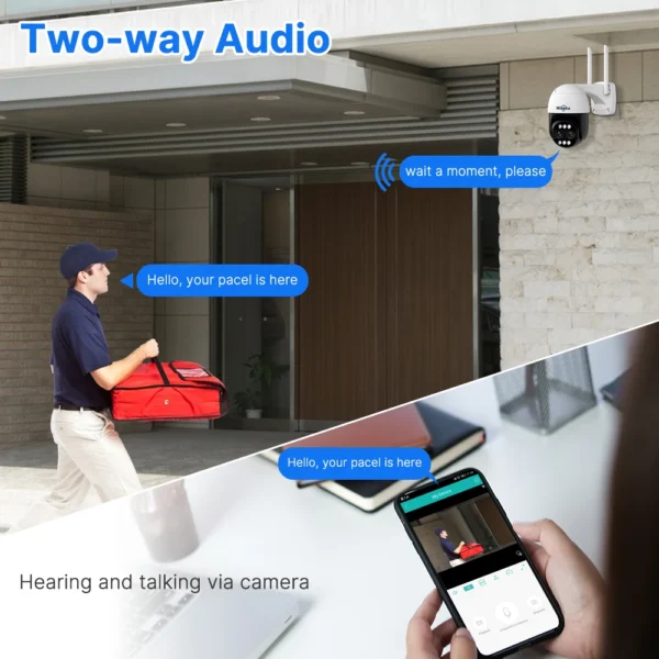Caméra de Surveillance WiFi PTZ 4K 8MP Double Objectif Zoom 8X Vision Nocturne Extérieure vue 2